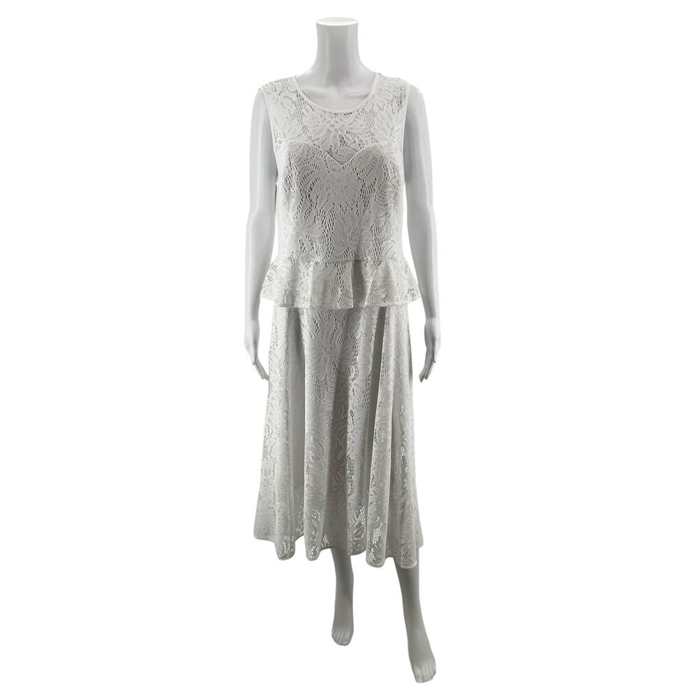 Lilly Pulitzer Armista Floral Lace Tiered Peplum Dress Size 14 - Picture 3 of 8